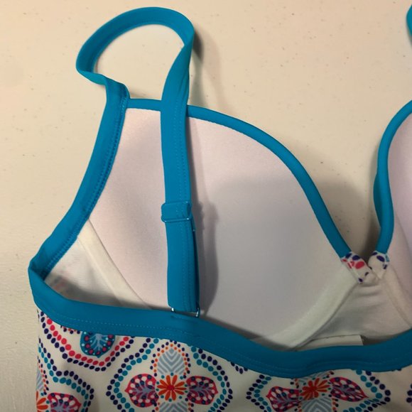 Boden Milos Tankini Top Women's Size 34A 34 A NEW Holiday Tile Ivory Underwire - Picture 5 of 9